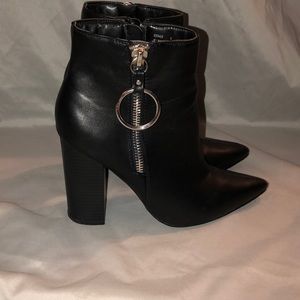 Black pointed booties